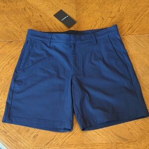 Fabletics Men's Navy Flat-Front Performance Shorts "The Don Short"